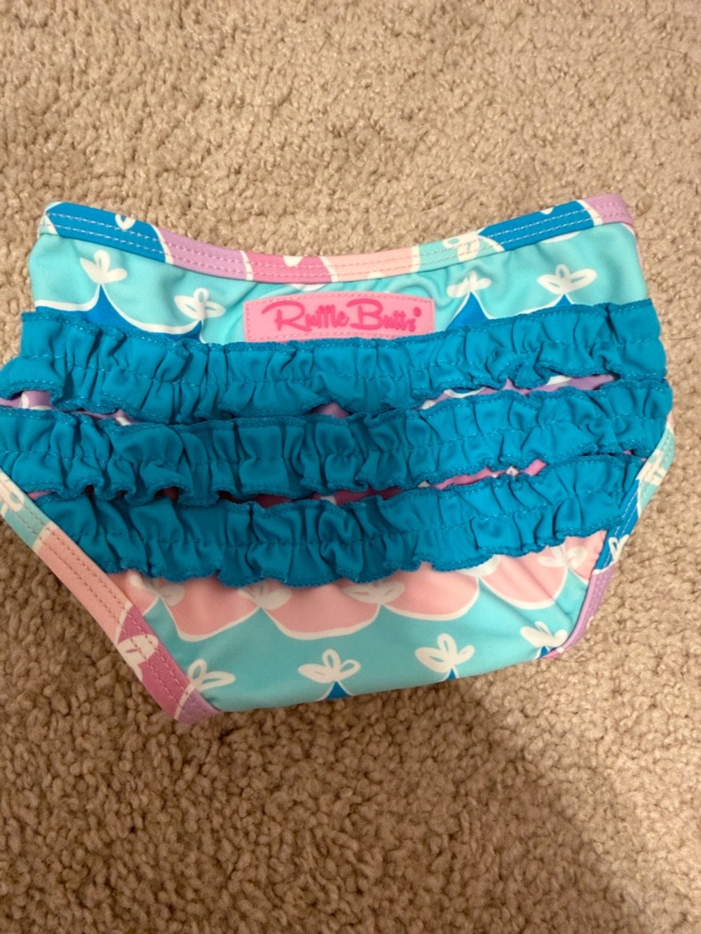 Ruffle Butts Girls Swim Bikini in Pink, Purple, Teal, Blue - Picture 3 of 6